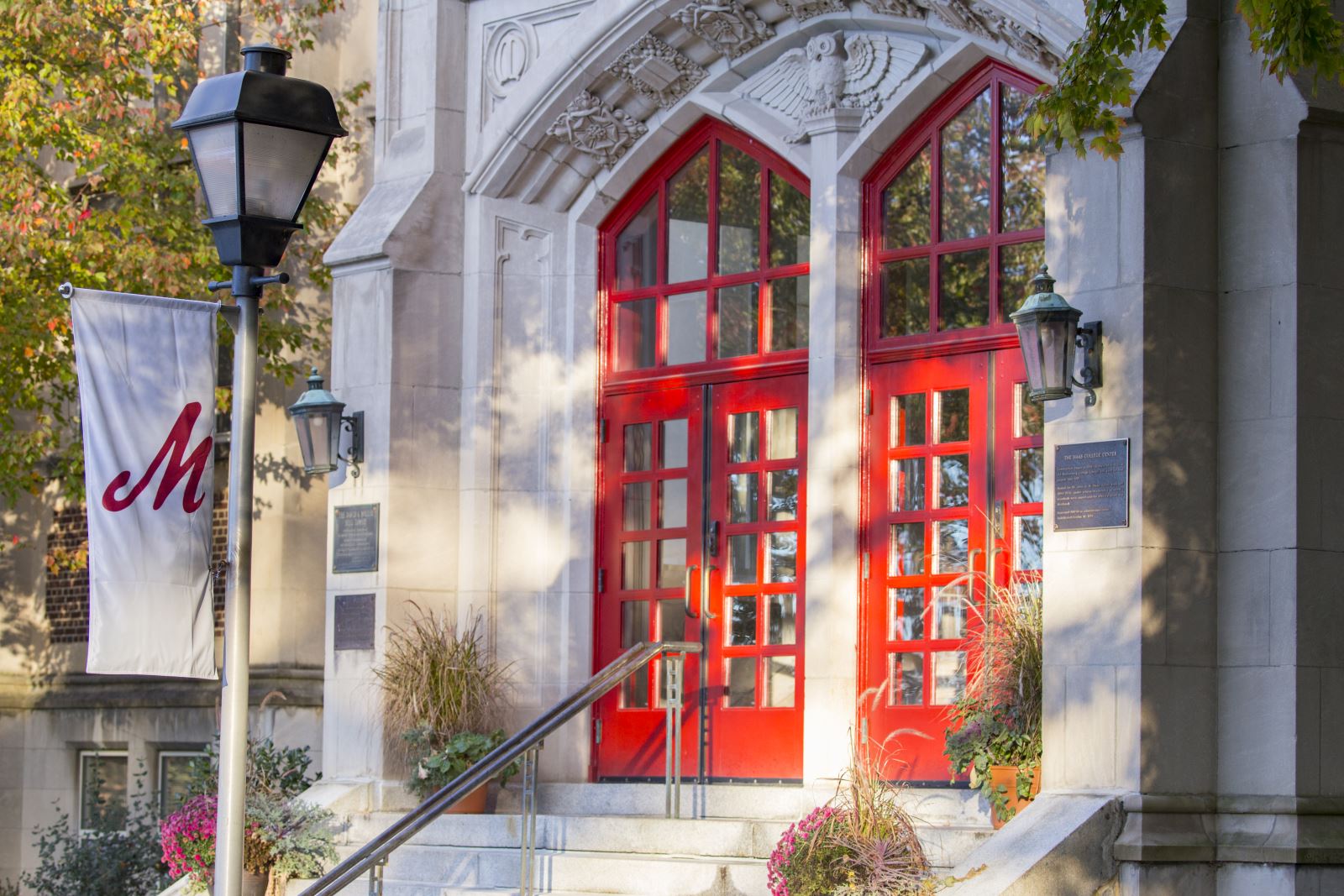 Building with red door